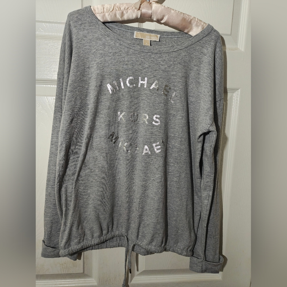 Michael Kors Women's Gray Long Sleeve Pullover Shirt